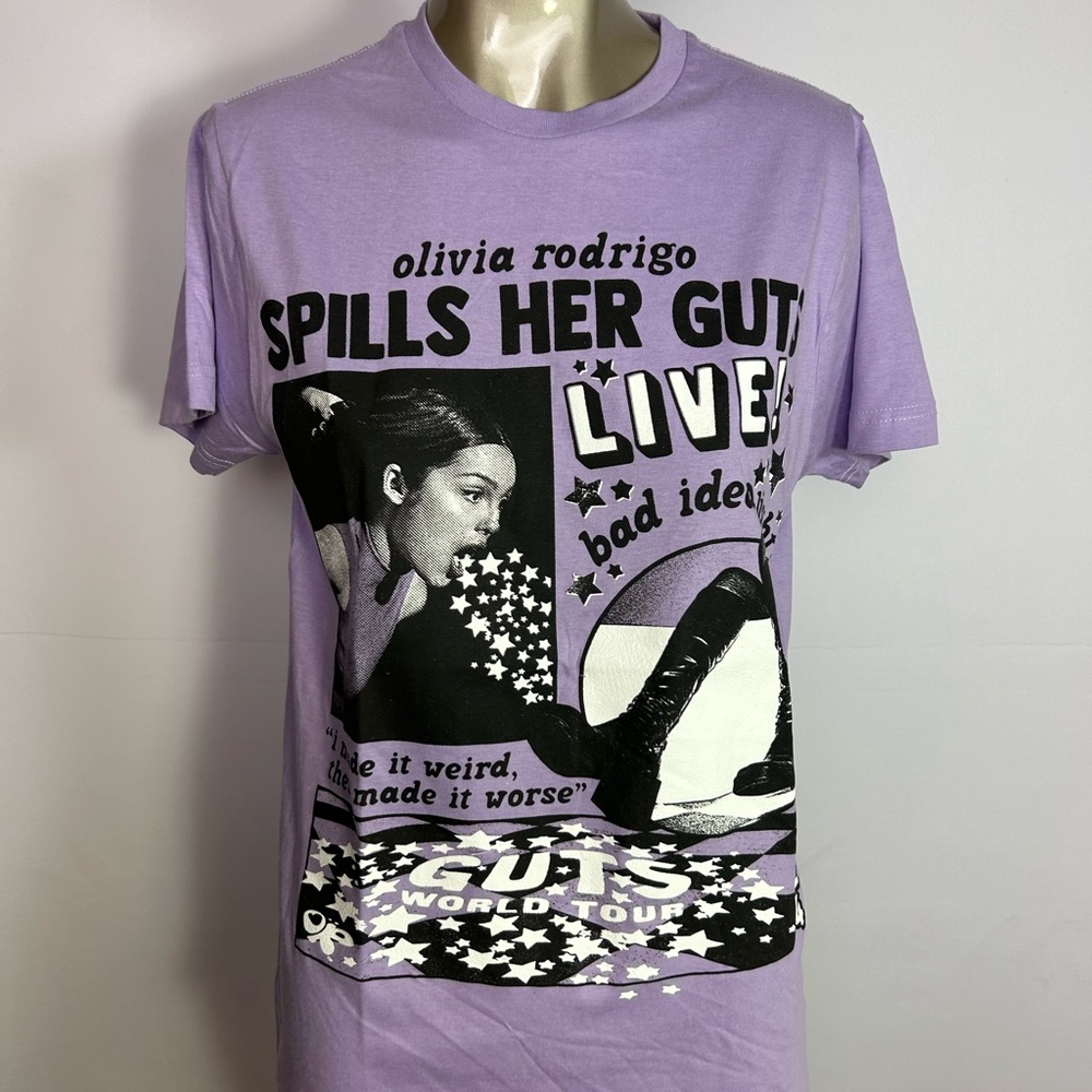 Olivia Rodrigo Guts World Tour Purple T-shirt NWOT